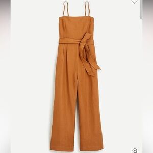 J. Crew • Jumpsuit • Linen • Pockets • 00 • Brown/Orange